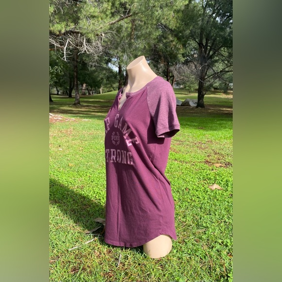PINK V.S. ~Woman’s X-Small Burgundy Pajama Sleep Shirt “Nap Game Strong” - Picture 3 of 10